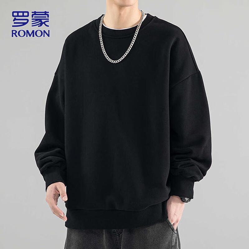 ROMON Men's Casual Crew Neck Long Sleeve Sweatshirt
