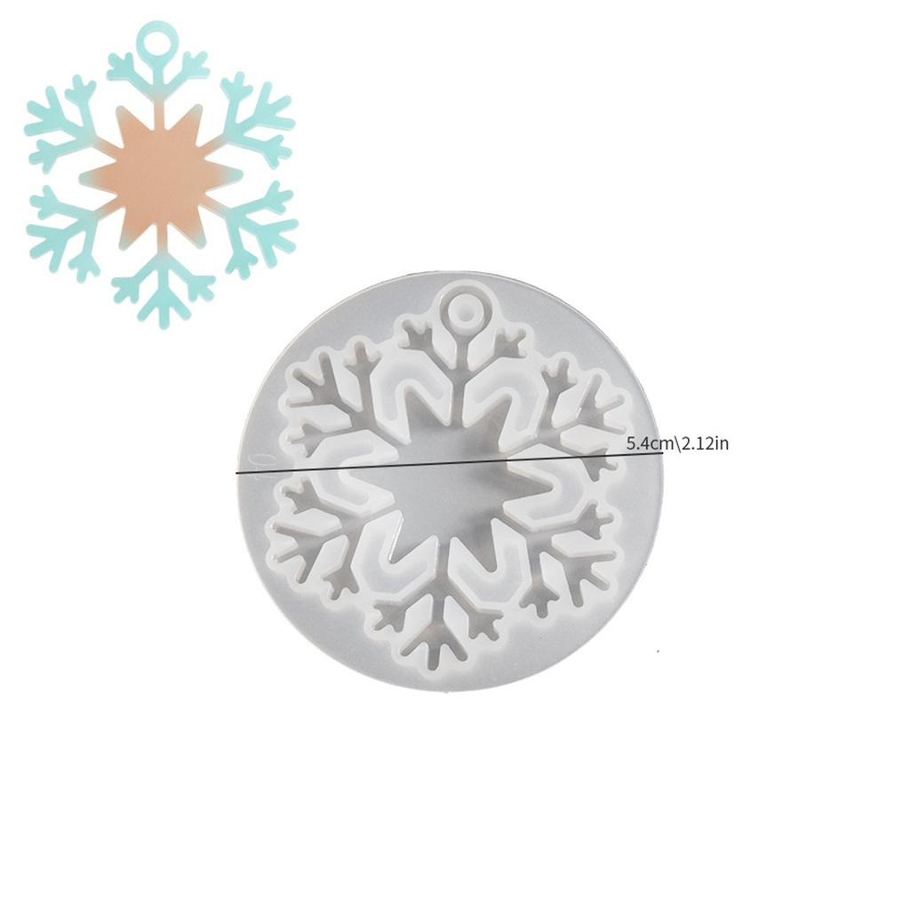 Christmas Snowflake Pendants Crystal Mirror Epoxy Resin Silicone Mold Xmas Holiday Ornament Resin Molds For Jewelry Making Craft