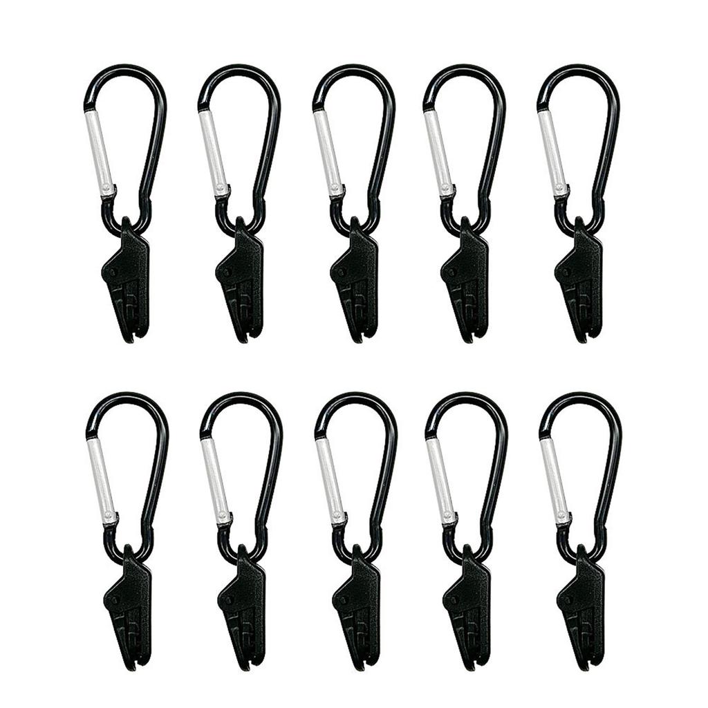 Camping Tent Tighten Lock Grip Clamp with Carabiner for Outdoor Tarp Awning Clamp Clips Camping Tent Snaps Hangers Clip