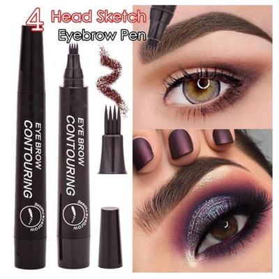 5 colori Vernice Trucco Sopracciglia Microblading Matita per sopracciglia Tinta 4 Punta Liquid Brow Tattoo Pen Impermeabile Cosmetico Eye Brow Liner