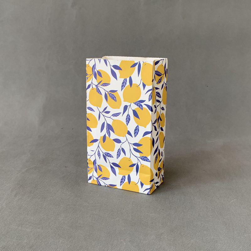 Small Floral Polka Dot Candy & Gift Paper Bag (Handle-Free, Flat Pocket for Cosmetics & Wedding Favors)