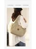 2025 Women's One-Shoulder Bag: Trendy, Versatile Canvas Handbag with Large Capacity, Simple Korean Style, Solid Color.