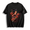 Oriental Geisha Red Dragon Graphic Casual Top Pure Cotton T-shirt