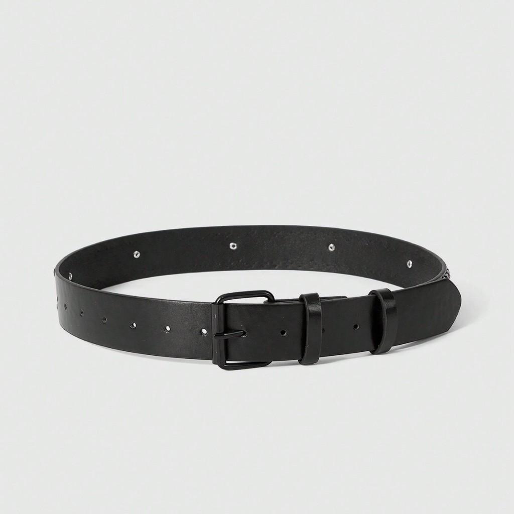 Metal Bow Style Buckle Belt With Circular Embellishments Casual Pants Jeans