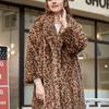 New Mid-winter Long Leopard Print Imitation Fur Coat Loose Imitation Mink Velvet Women's Plush Thickened Coat