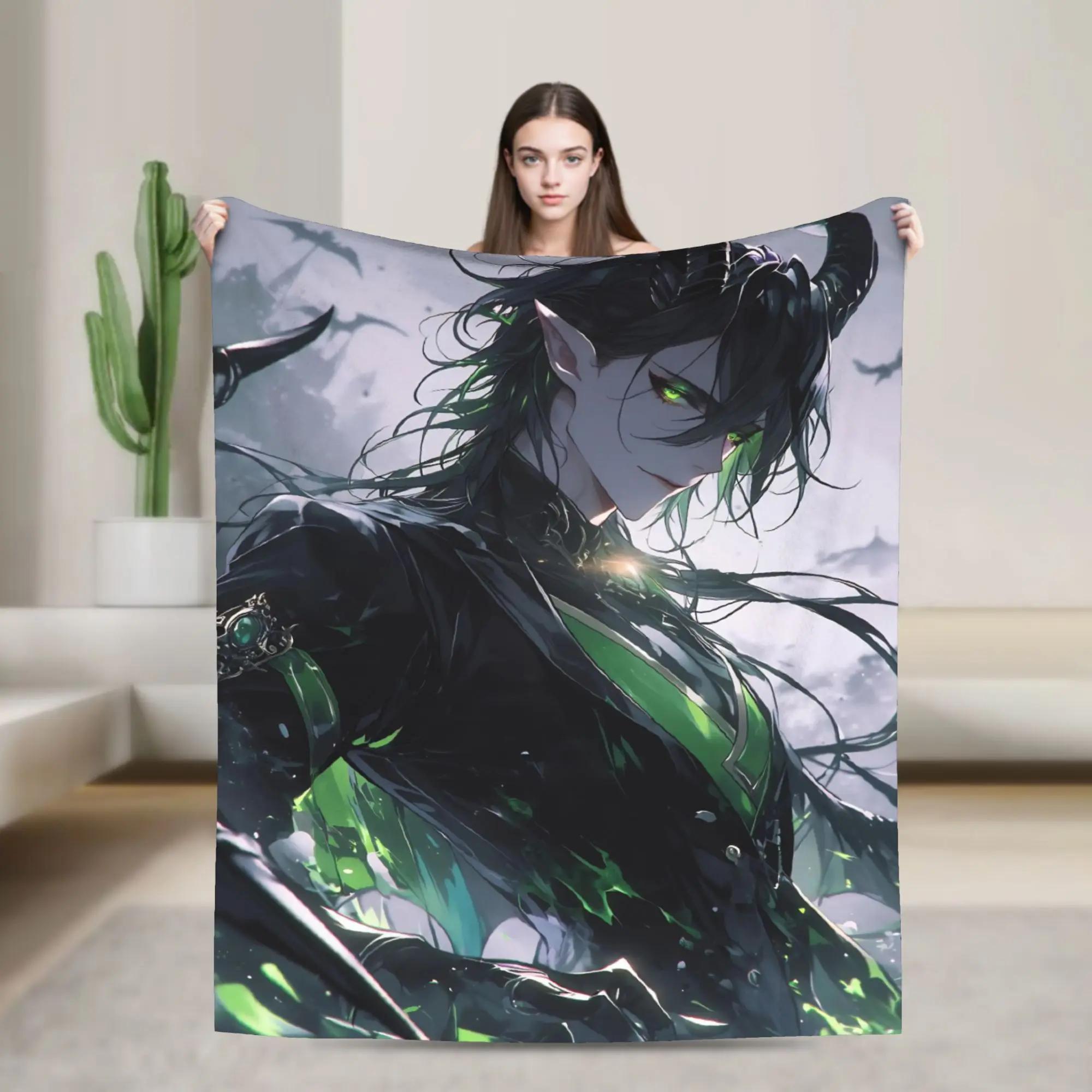 Twisted Wonderland Malleus Draconia Knitted Blanket Cartoon Anime Game Wool Throw Blanket Soft Warm Home Couch Bedspread 75X95CM