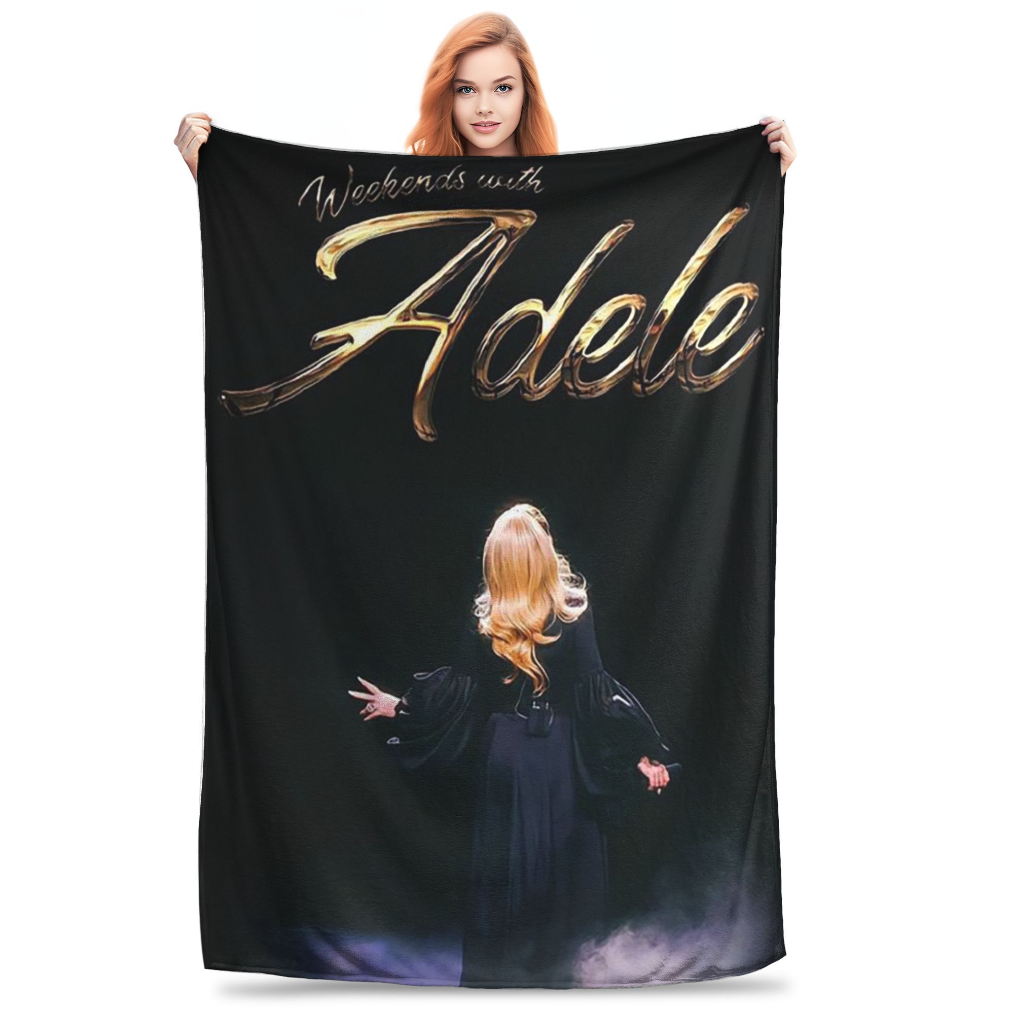 Flannel Throw Blanket Cool Singer Adele Tour 2024 Music Album Warm Plush Blankets Soft Bedding for Living room Home Picnic Sofa 80x120cm