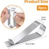 6-Pack Stainless Steel Clips with 3M Adhesive – DIY Sun Visor Mounting Kit for Photo Frames (Not Included) – Strong Hold Car Visor Accessory for 