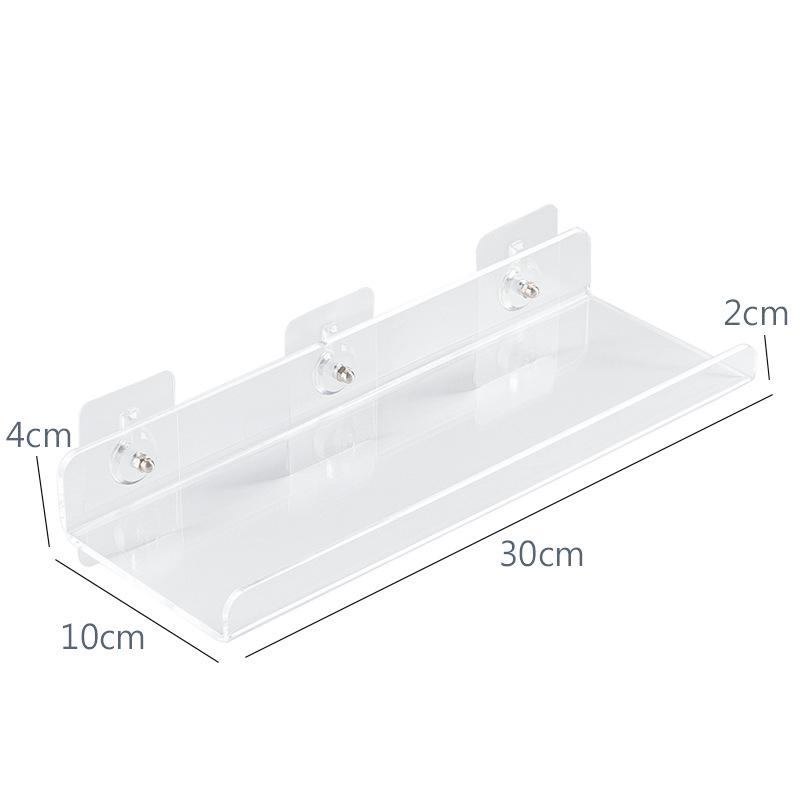 Prateleira de Armazenamento Acrílica de Parede Sem Furos para Itens Diversos de Banheiro e Dormitório