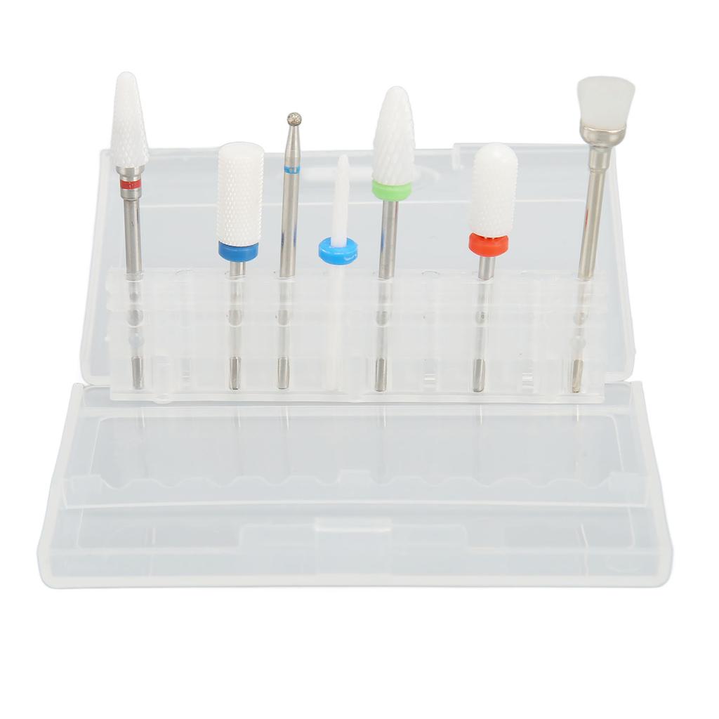 7Pcs Nail Drill Bits Accurate Clear Operation Professional Nail Grinder Bits for Cleaning Shaping Cutting