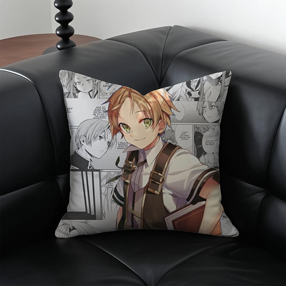 Anime MMushoku Tensei Cushion Cover Pillow Case Antidustmite Invisible zipper silky plush cushion