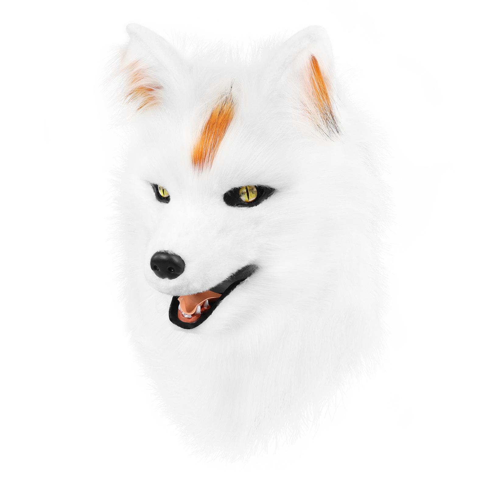 

Plush animal canine fox mask headgear full-head animal head costume cosplay Clothing can be worn comfortably белый