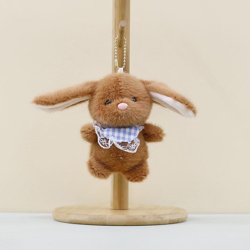 Cute Plush Bunny Pendant Keyring Fluffy Stuffed Animal Decorative Doll For Bags