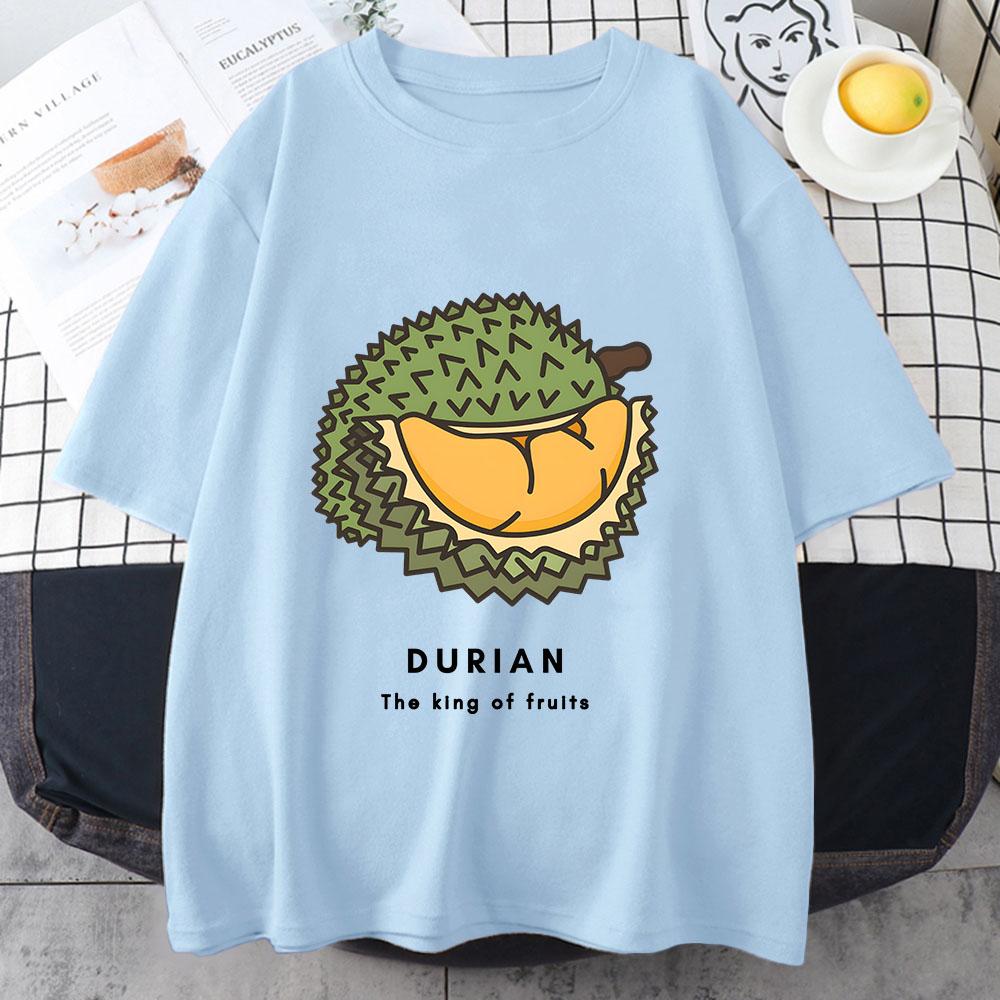 Durian T-shirt Women/men Tshirts 100% Cotton High Quality Shirt Graphic Print Short Sleeve Summer Loose Tees Fashion Casual Tops