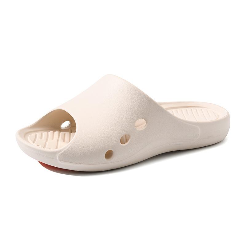 Home non-slip bottom slippers men's and women's indoor household bath bathroom elderly home one-word sandals