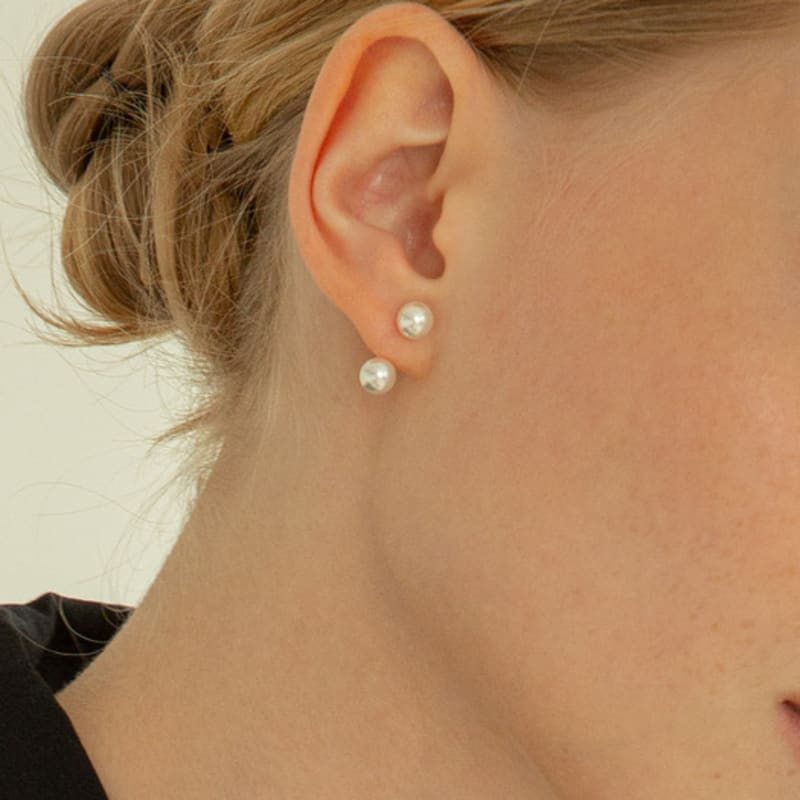 LUNNE 14k Double Pearl Two-Way Earrings (14k Gold) #L25