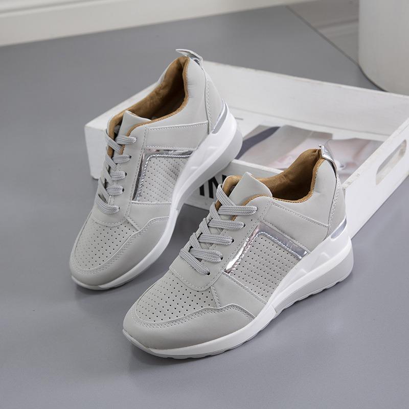 New Women's Sportswear Shoes Platform Wedge Heel Large Size Lace-Up Breathable Women's Sneakers