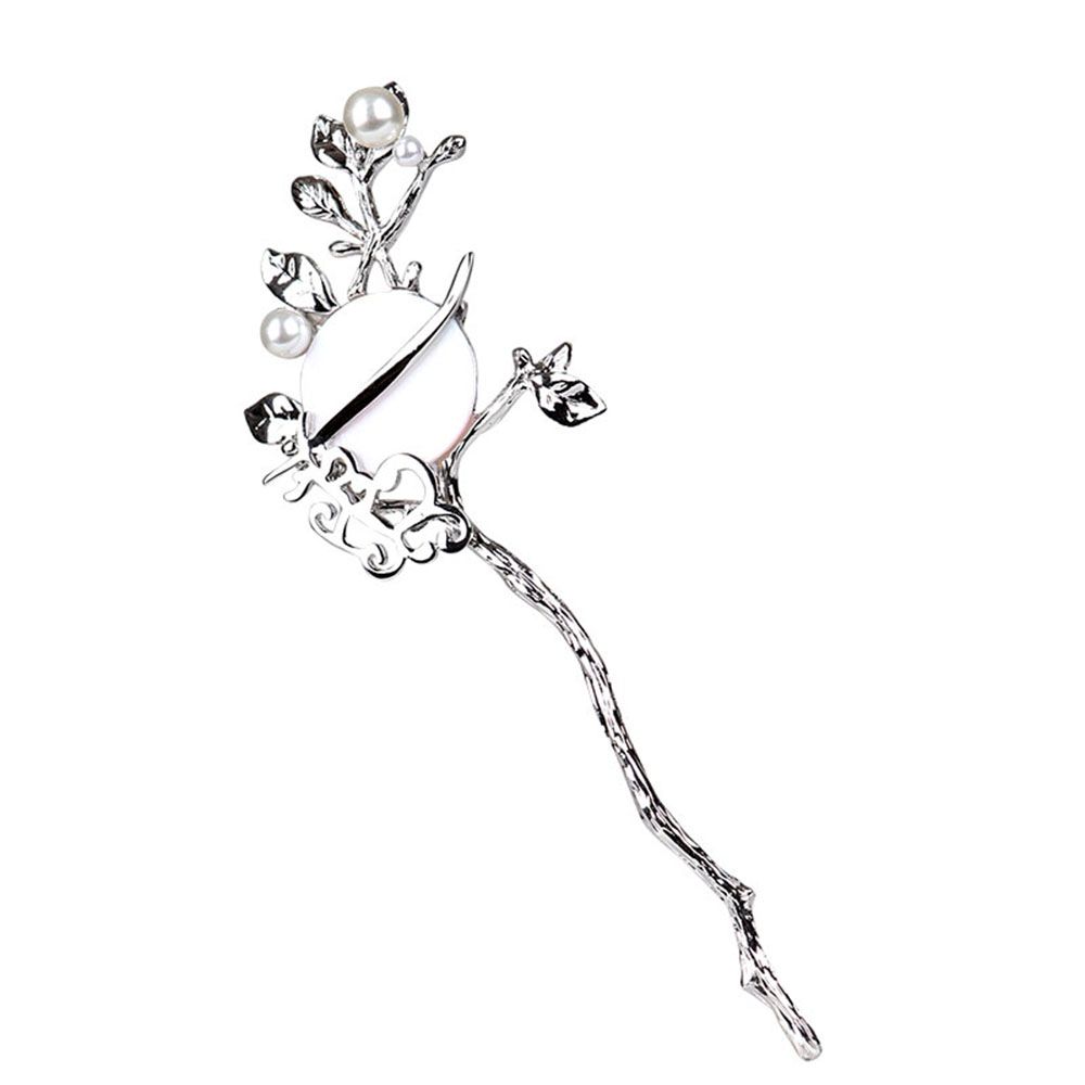 Chinese Style Hanfu Headwear Pearl Hair Accessories Women Hair Fork Moon Hair Stick Pearl Hairpins