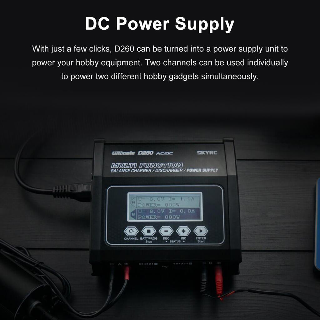 Buy D260 ACDC Dual Balance Charger Discharger 100240V 10W2 260W 14A for ...