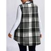 Plus Size Plaid Sleeveless Waistcoat Autumn and Winter Fashion Loose Women's Tweed Jacket
