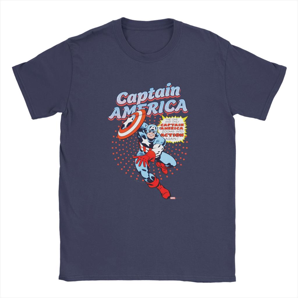 Captain America The One and Only Cotton T Shirt For Unisex Summer O Neck Trendy Cool Tee Shirt Big Size Pattern Tops