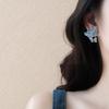 Glass bead flower stud earrings niche design summer small fresh earrings light luxury high sense fashion earrings women
