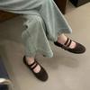 Fashion IPPEUM Ballet Flats Velvet Shoes For Women Buckle Round Toe 2025 New Ballerinas Zapatos Mujer Mary Jane Shoes