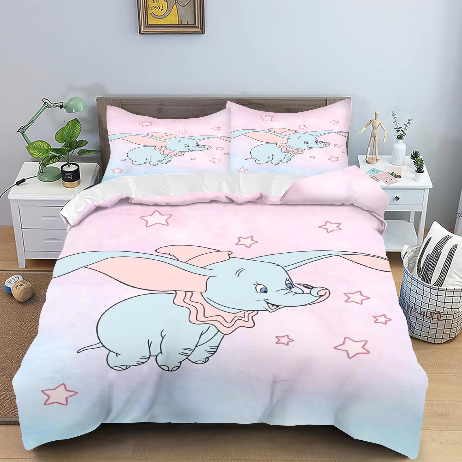 

Dumbo Comforte Bedroom Printed Cartoon Quilt Cover Bedding Set With Pillowcase Suitable For Children And Adults 90X200CM
