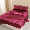 Satin Bed Sheets, Queen Size Sheets Set, 4 Pcs Silky Bedding Set   1 Deep Pocket Fitted Sheet + 1 Flat Sheet + 2 Pillowcases