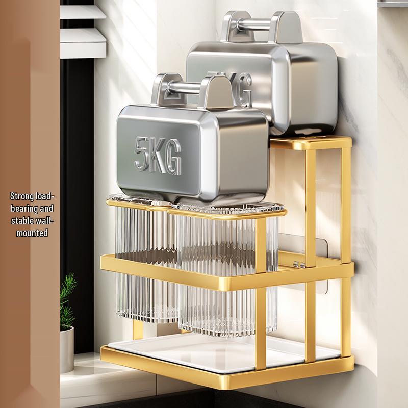 Wall-Mounted Multifunctional Kitchen Knife & Cutlery Holder with Drainer