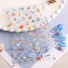 4 Sheets 3D Ocean Style Relief Nail Stickers Shell Starfish 3D Adhesive Stickers For Nails DIY Self-adhesive Nail Art Decorations