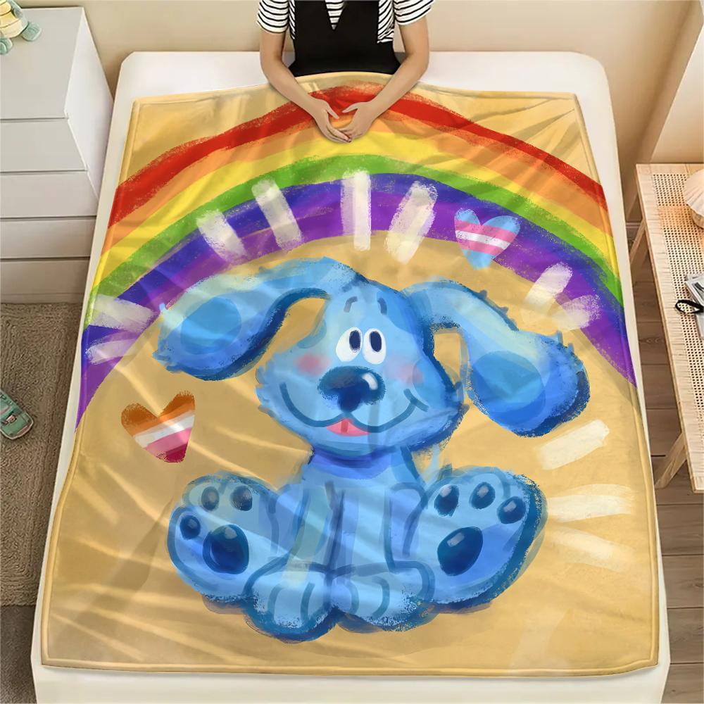 1 Manta de Franela con Estampado de Blue's Clues, Alta Calidad para Todas las Estaciones, Decoración del Hogar, Calidez y Comodidad, Perfecta para Regalos de Navidad