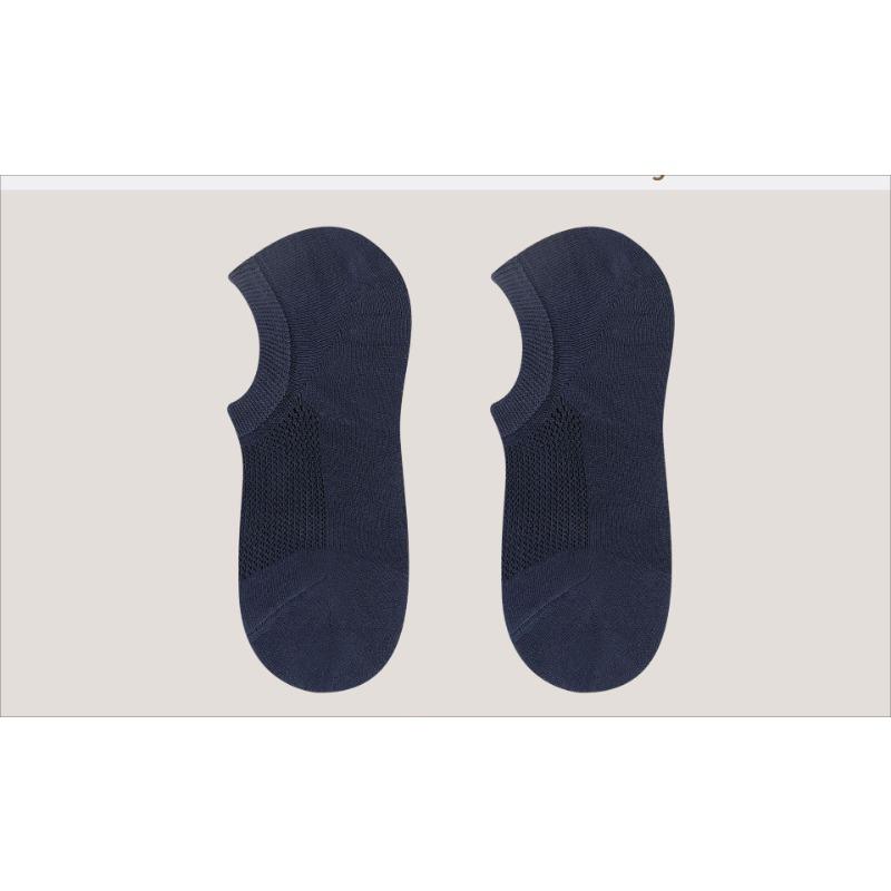

Summer Low-top Sports Invisible Boat Socks, Pure Cotton Breathable Mesh Men s Short Socks, Deodorizing and Sweat-absorbing 1 pair темно-синього кольору