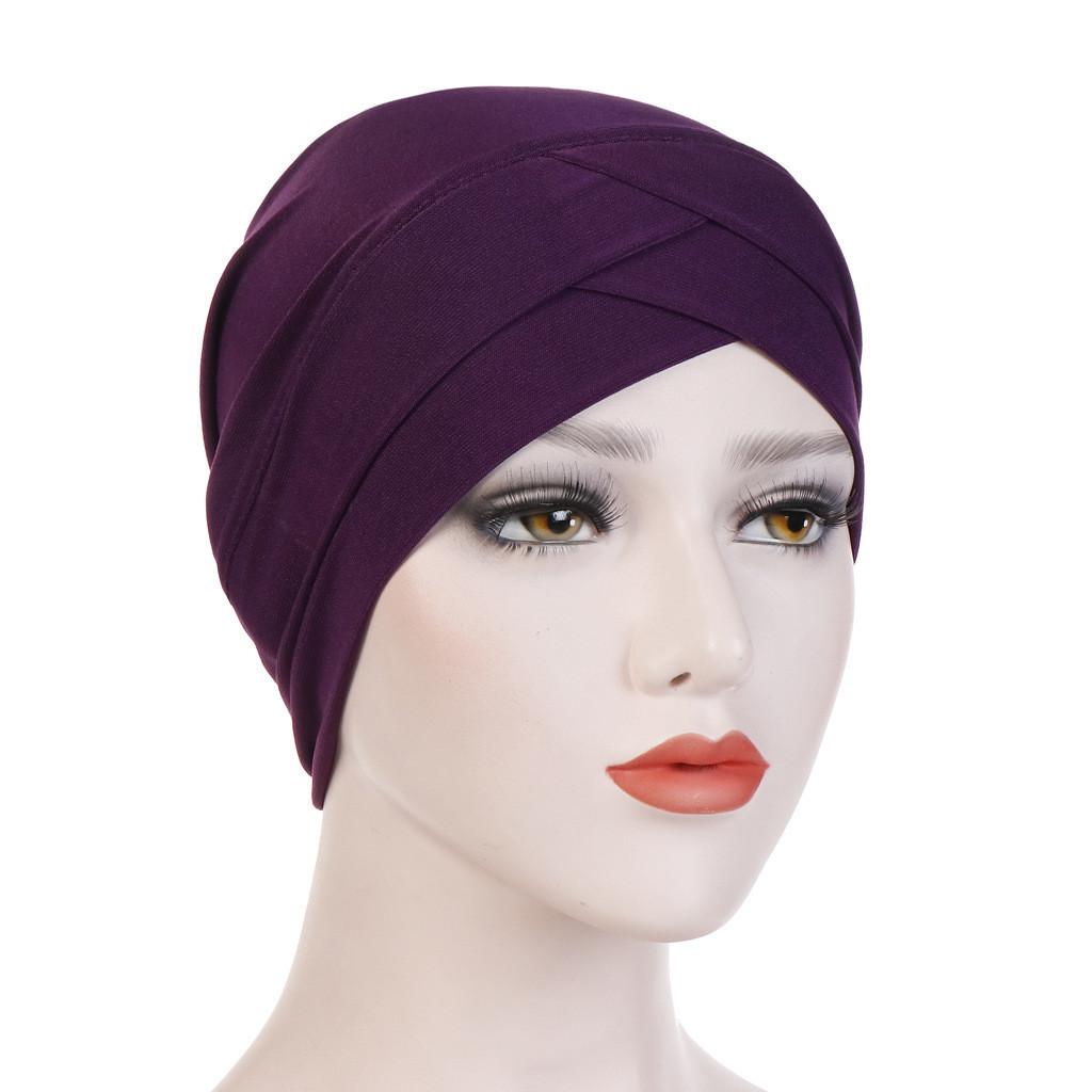 Knitted Turban Cap With Cross Front Style For Women Summer Winter Fashion
