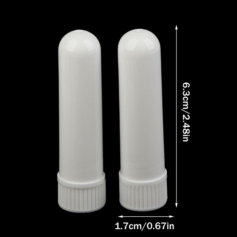 10Pcs White Plastic Essential Oil Blank Nasal Inhaler Tubes Comes Inhaler Stick With Cotton Wicks, Refillable, Dropper