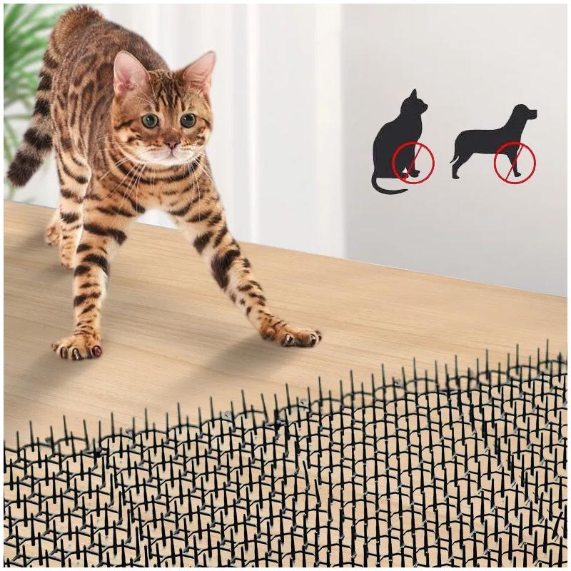 12 pezzi Tappetino per escrementi di gatto con punte Strisce anti-punture di gatto Repellente per animali