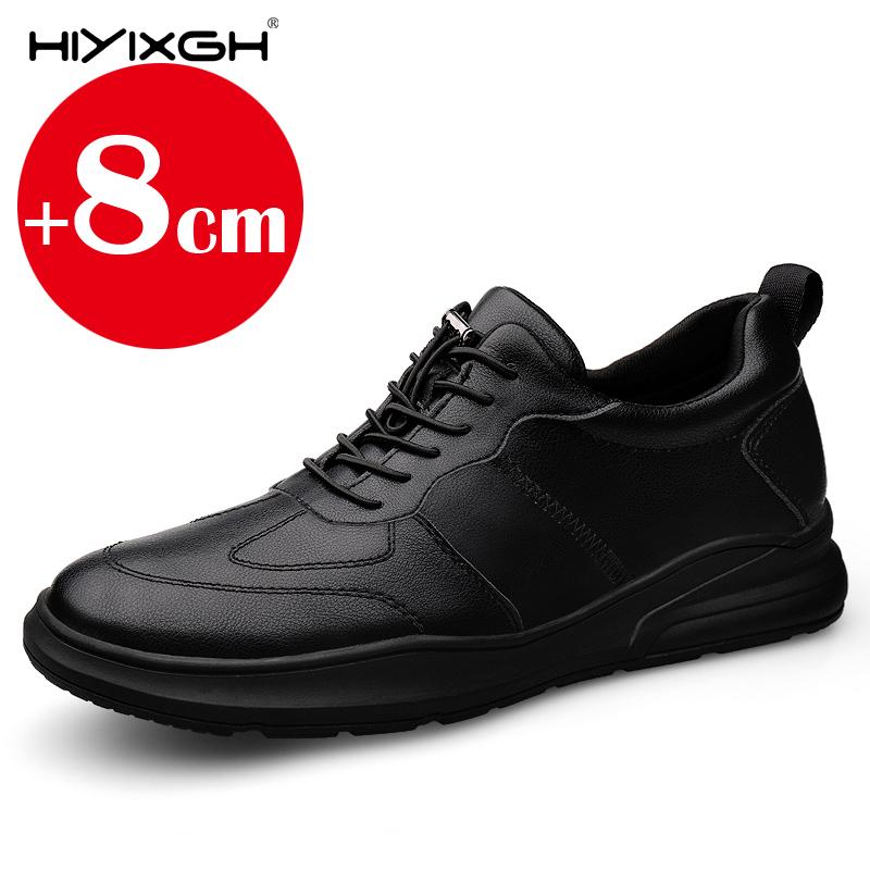 Pánské tenisky boty na podpatku móda měkká kůže boty pro zvýšení výšky pro muže skryté podpatky 8cm 6cm sportovní ležérní výška luxus