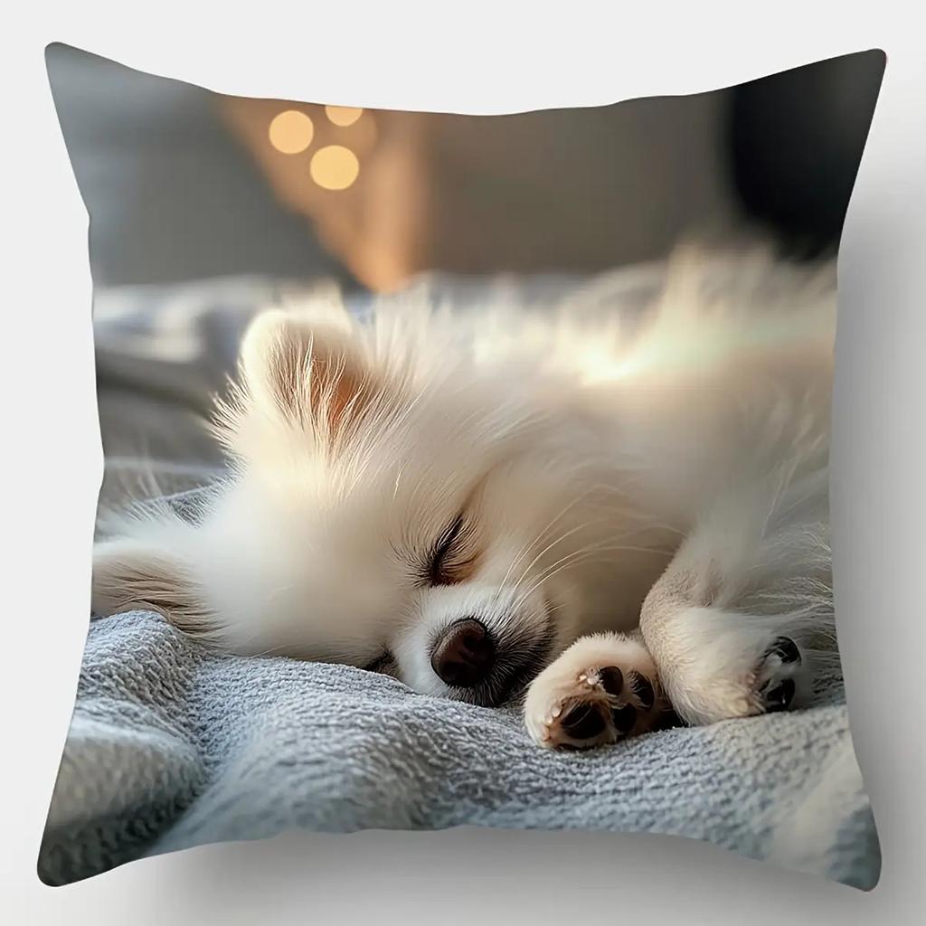 1/4Pc Pillow Covers Featuring Pomeranian Dog Theme, Comfortable And Smooth Pillowcase Square Cushion Case Polyester Home Decor