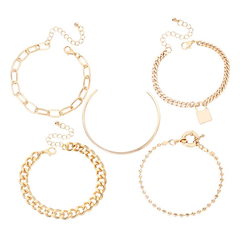 European & American Hip-Hop Choker Bracelet: Multi-Layer Metal Chain with Unique Design