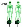 Wasserdichte Rasenpfähle Solar Skelett Gartenpfahl Licht, Halloween 3D Leuchtender Schädel Vorgarten Spukige Displays Dekoration mit LED, Außenlampe