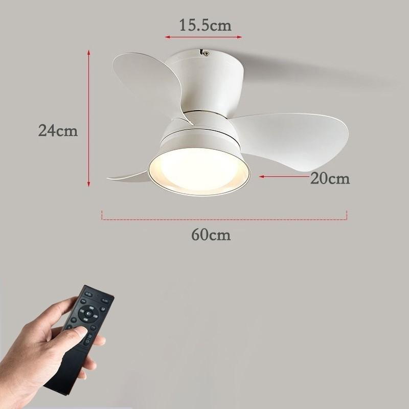 Household Frequency Conversion Ceiling Fan Light Kitchen Bedroom 3 Colors Light Adjustable Electric Ceiling Fan Lamp