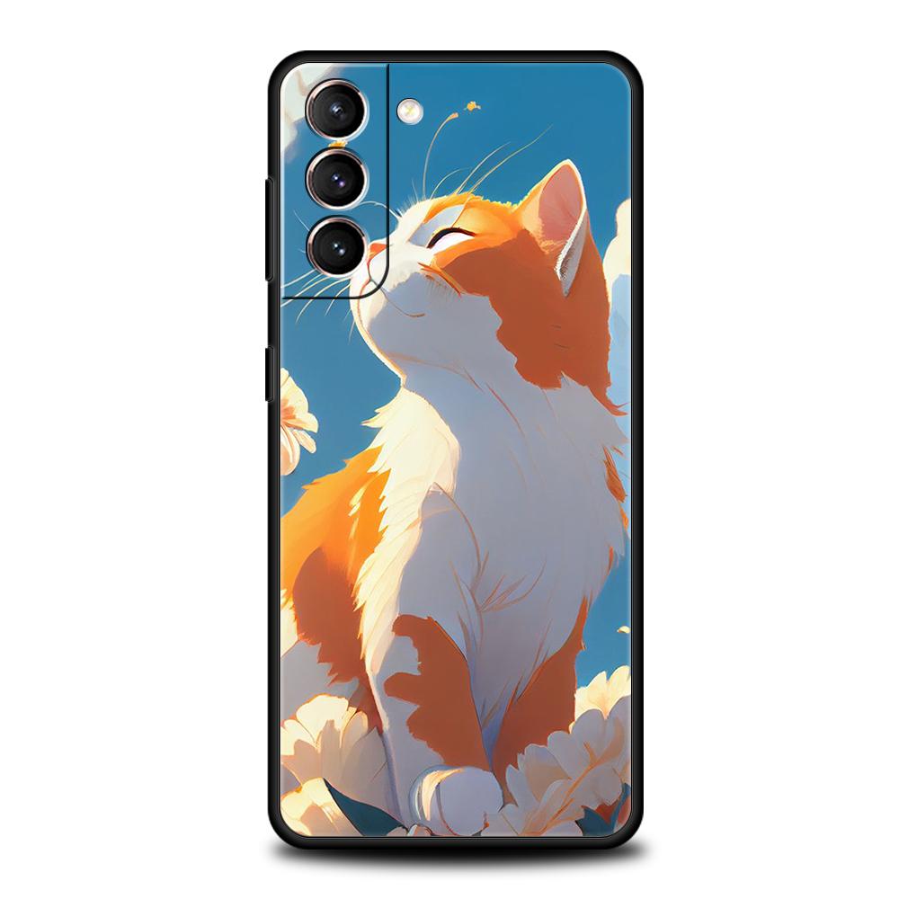 

Милый Чехол-Котик для Samsung Galaxy S24 S23 S22 S20 S21 FE Ultra S10 S10E S9 S8 Plus 5G Силиконовый Чехол для Телефона Ударопрочный Capas Сумки Samsung S24 Plus