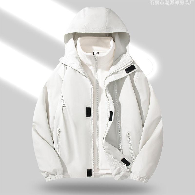 Outdoor Activity Jackets for Men and Women In Autumn and Winter with Velvet Liner Three-in-one Two-piece Kit Plus Liner Thickened Wind Shield