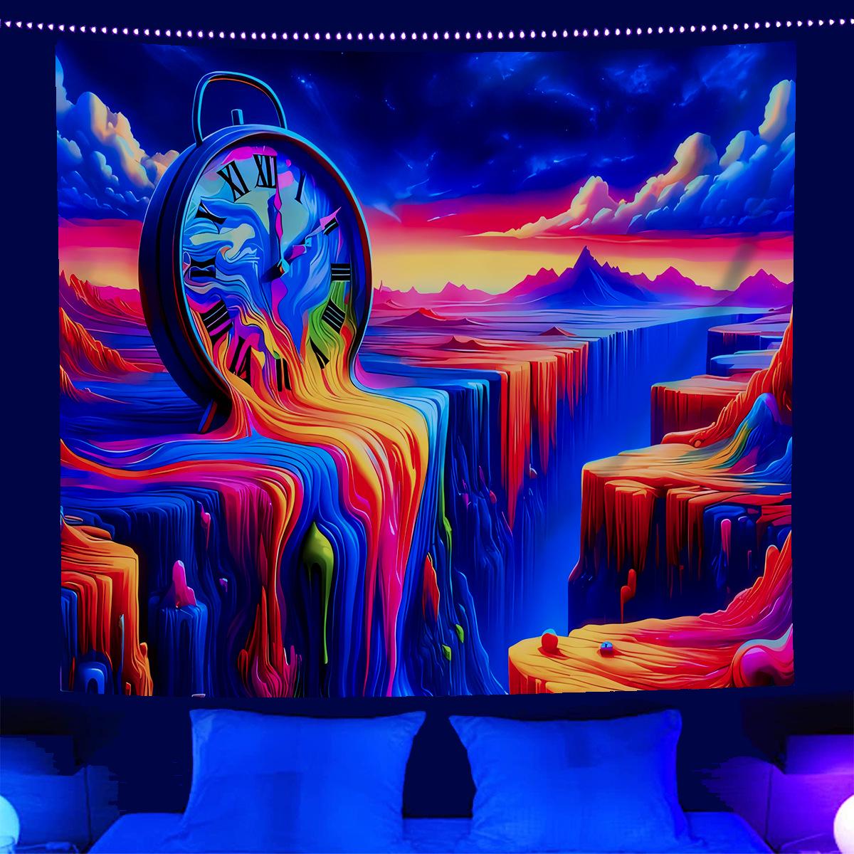 

Флуоресцентный гобелен с изображением черепа «Двенадцать созвездий» для настенного украшения спальни 130x150 cm