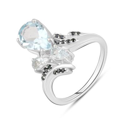 Silver Ring with Natural Topaz 2.778ct, Spinel (2129585)