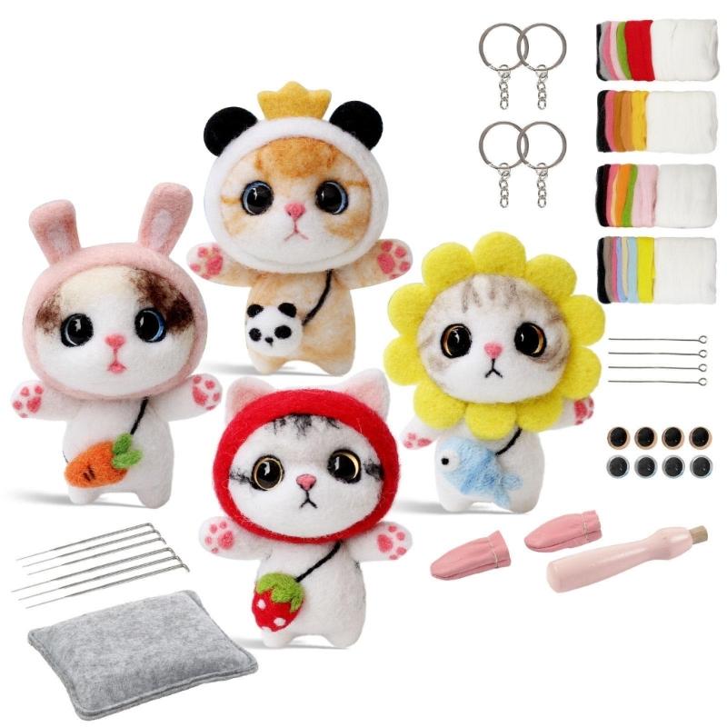 Needle Felting Set, Needle Felting Supplies Kits with Tools, Kitten Needle Felting Supplies Kits with Tools for Beginner 1