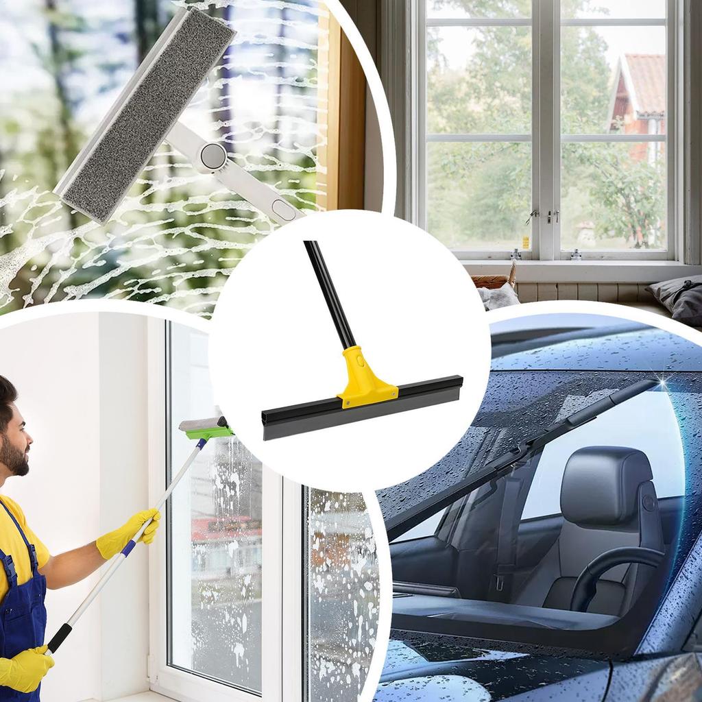 Squeegee Broom For Floor Long Handle Garage Squeegee Telescopic Shower Water Scraper For Housekeepers Homeowners RV Travelers