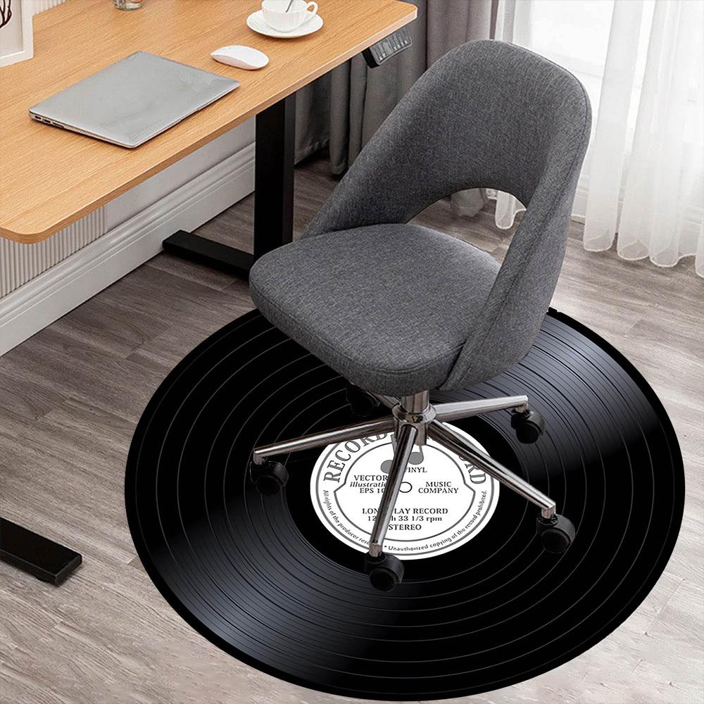 1 szt. Mata na krzesło okrągła winylowa Mata podłogowa - Antypoślizgowa, Mata podłogowa do biura, sypialni, wystroju domu Prezent świąteczny p0811159