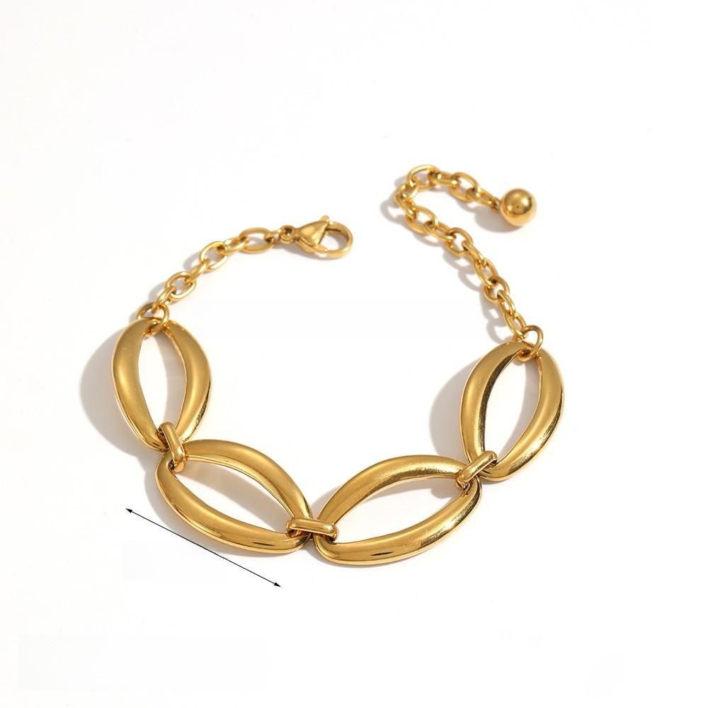Stainless Steel Geometric Chain Bracelet For Women Summer Fashion Accessory
