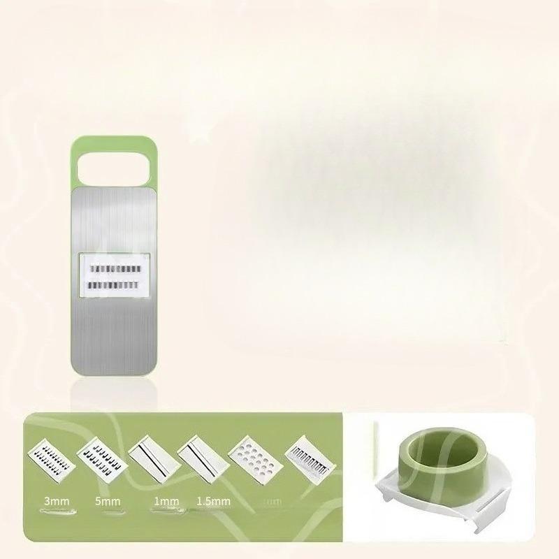 7pcs Stainless Steel Vegetable Slicer Grater Set Interchangeable Blades Manual Kitchen Cutting Tools for Potato Carrot Cucumber